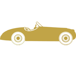 Silhouette of antique sports car