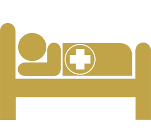Silhouette of person laying in hospital bed
