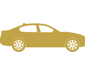 Side view of golden car