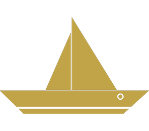 Silhouette of a Golden Sailboat